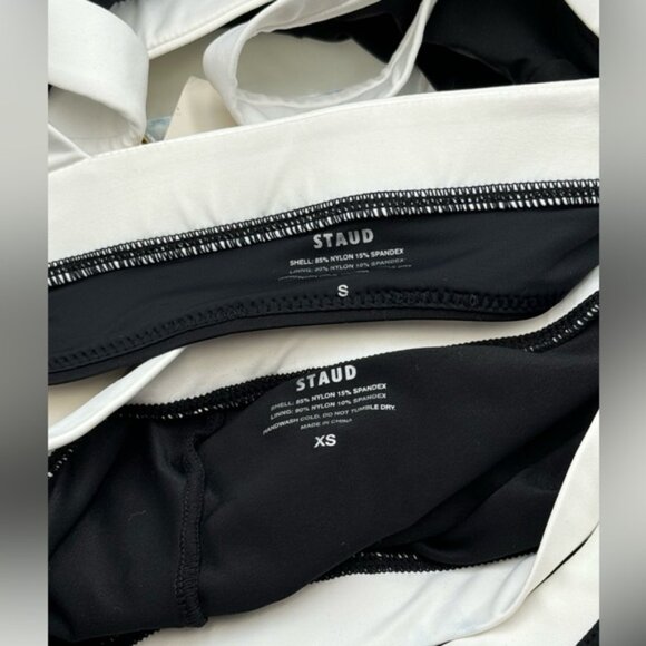 🆕 STAUD 🧿 NWT BIack White Bikini Set- Liv Top - Sz S & Nell Swim Skirt - Sz XS - Picture 15 of 16